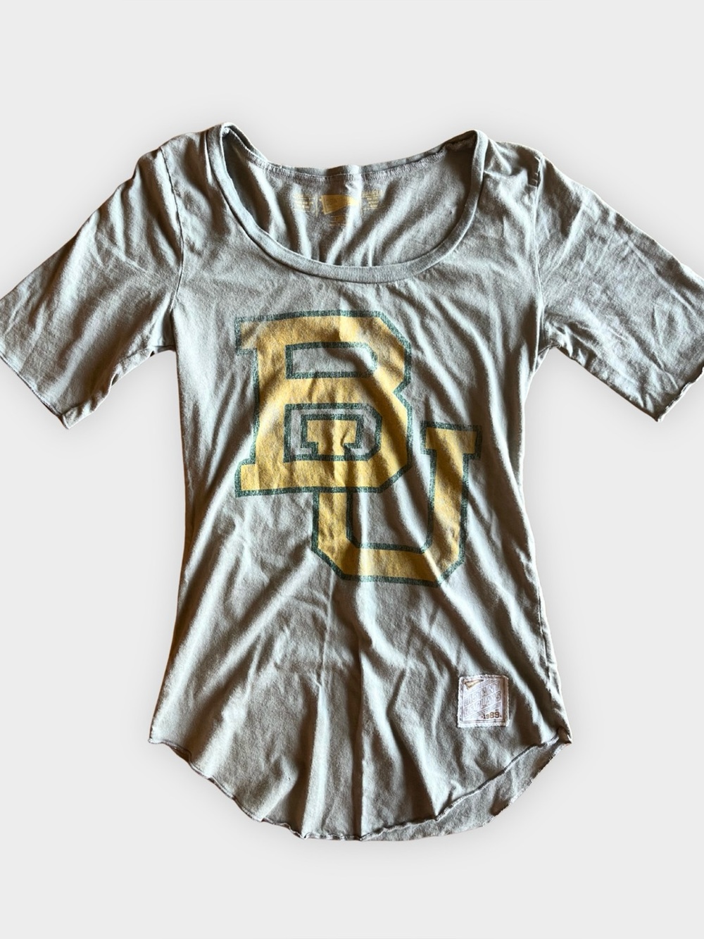 Vintage Distant Replays Baylor University Graphic Tee Gray XS